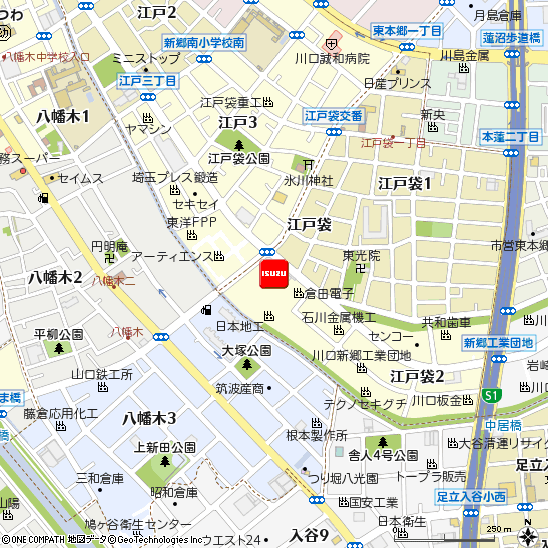 関東いすゞ自動車株式会社・川口支店付近の地図